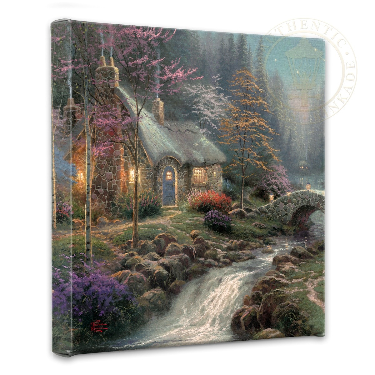 Thomas Kinkade Studios "Twilight Cottage 14' x 14' Gallery Wrapped