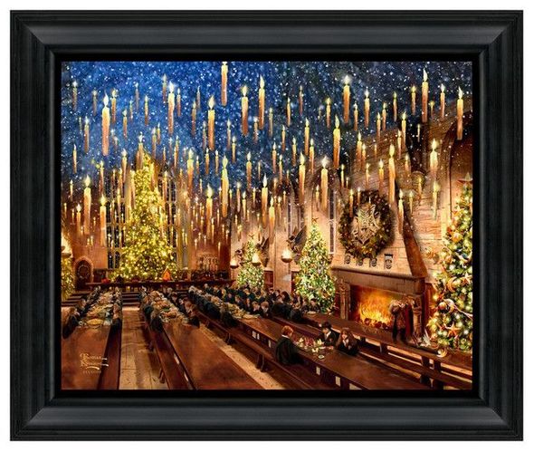 Thomas Kinkade Studios 16x20 Framed Open Edition Brushstroke Canvas:" Harry Potter Great Hall"
