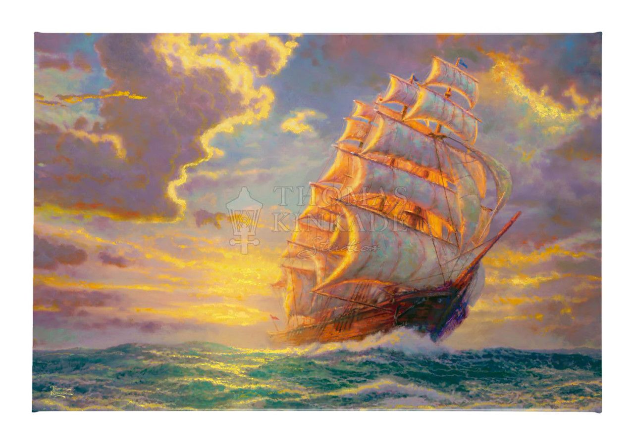 Thomas Kinkade Studios: "Courageous Voyage - 24 x 36 Gallery Wrapped Canvas"