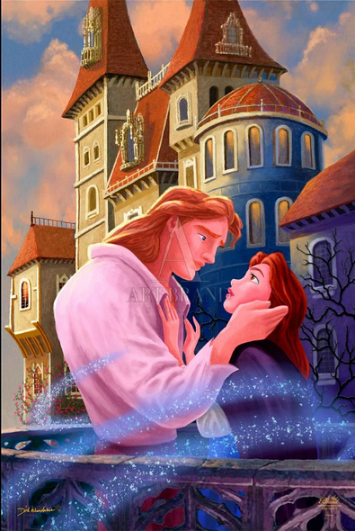 Dirk Wunderlich Disney Limited Edition Giclee Print: "Beauty and the Beast Love Ever After"