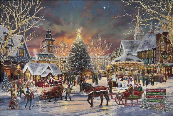 Thomas Kinkade Studios® Limited Edition Giclee:"Christmas Festival"