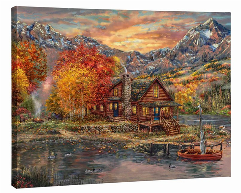 Thomas Kinakde 24x30 Gallery Wrap Canvas:"A Perfect Fall Day"