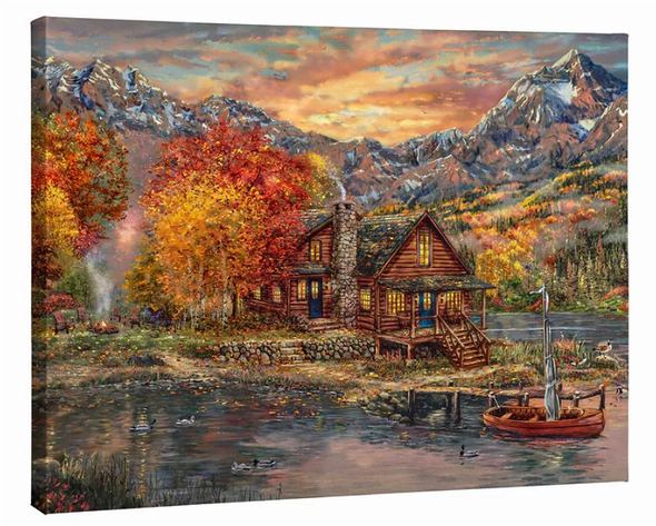 Thomas Kinakde 24x30 Gallery Wrap Canvas:"A Perfect Fall Day"