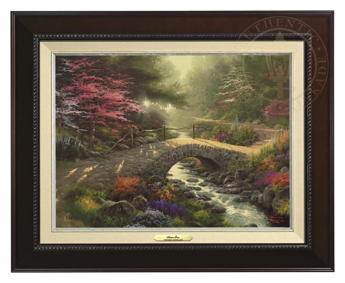 Thomas Kinkade 12" x 16" Framed Canvas Classics:"Bridge of Faith"