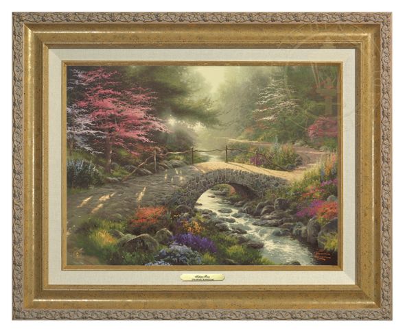Thomas Kinkade 12" x 16" Framed Canvas Classics:"Bridge of Faith"