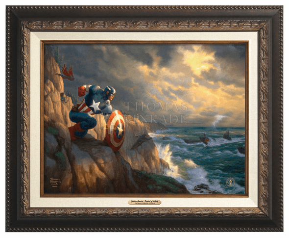 Thomas Kinkade 12" x 16" Framed Canvas Classics:"Captain America – Sentinel of Liberty"