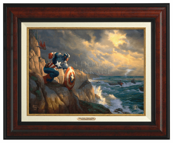 Thomas Kinkade 12" x 16" Framed Canvas Classics:"Captain America  Sentinel of Liberty"