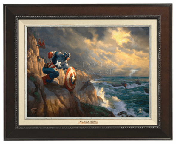 Thomas Kinkade 12" x 16" Framed Canvas Classics:"Captain America – Sentinel of Liberty"