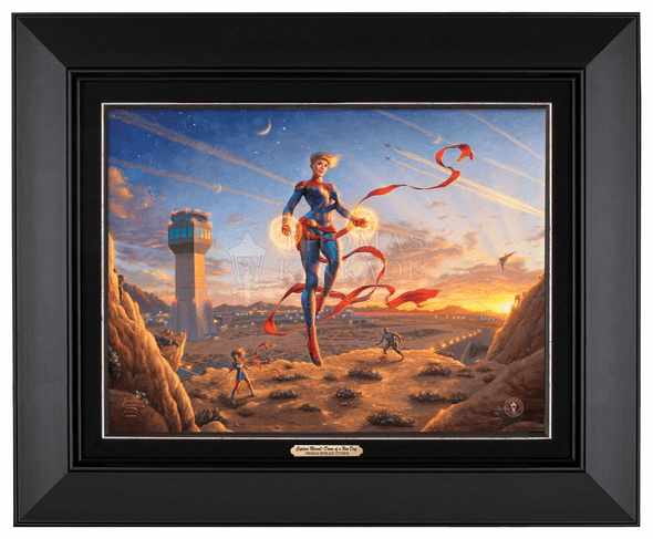 Thomas Kinkade 12" x 16" Framed Canvas Classics:"Captain Marvel  Dawn of A New Day"