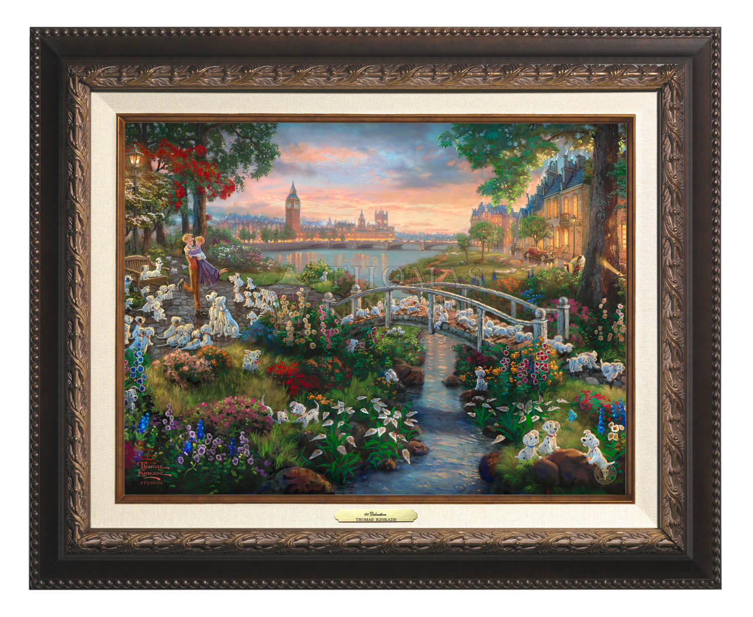 Thomas Kinkade 12" x 16" Framed Canvas Classics:"Disney 101 Dalmatians"