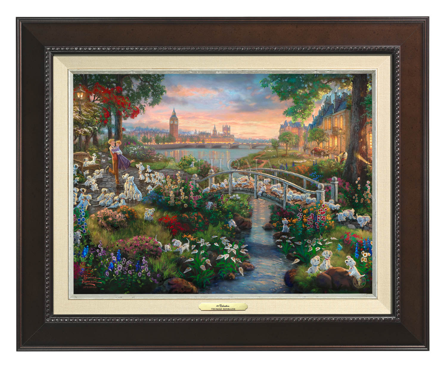 Thomas Kinkade 12" x 16" Framed Canvas Classics:"Disney 101 Dalmatians"