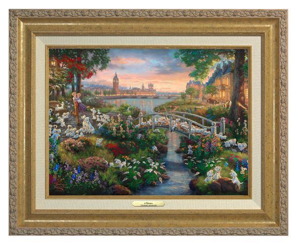Thomas Kinkade 12" x 16" Framed Canvas Classics:"Disney 101 Dalmatians"