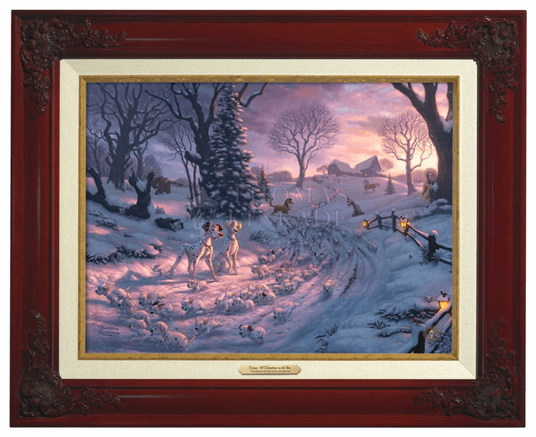 Thomas Kinkade 12" x 16" Framed Canvas Classics:"Disney 101 Dalmatians on the Run"