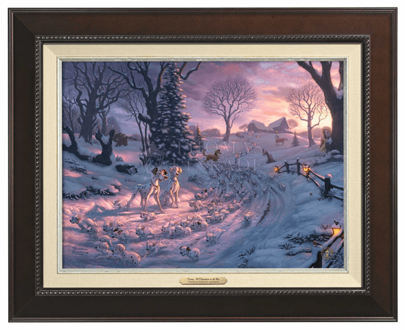 Thomas Kinkade 12" x 16" Framed Canvas Classics:"Disney 101 Dalmatians on the Run"