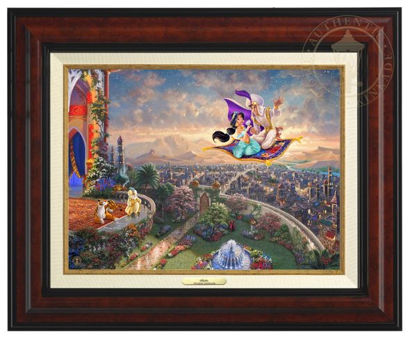 Thomas Kinkade 12" x 16" Framed Canvas Classics:"Disney Aladdin"