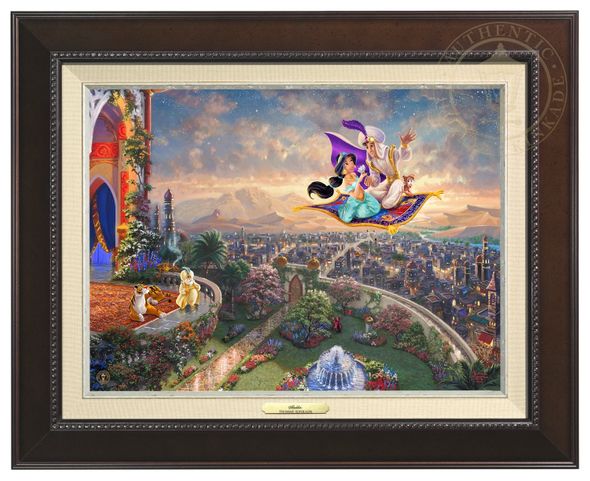 Thomas Kinkade 12" x 16" Framed Canvas Classics:"Disney Aladdin"
