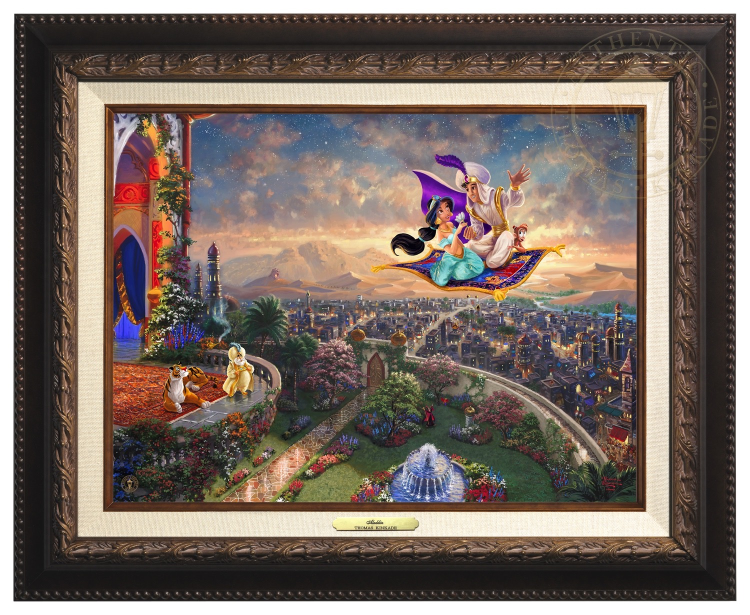 Thomas Kinkade 12" x 16" Framed Canvas Classics:"Disney Aladdin"
