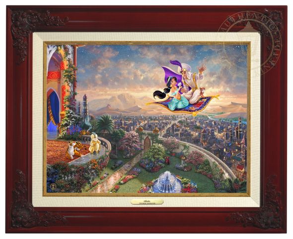 Thomas Kinkade 12" x 16" Framed Canvas Classics:"Disney Aladdin"