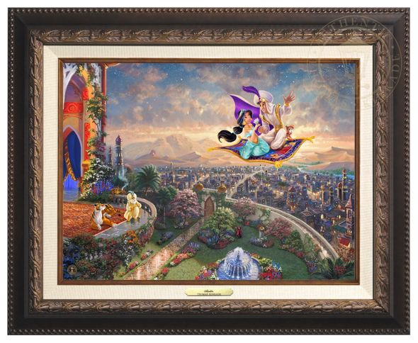 Thomas Kinkade 12" x 16" Framed Canvas Classics:"Disney Aladdin"