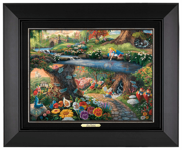 Thomas Kinkade 12" x 16" Framed Canvas Classics:"Disney Alice in Wonderland"