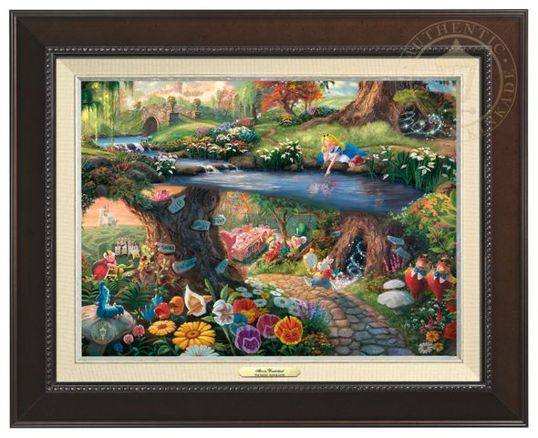 Thomas Kinkade 12" x 16" Framed Canvas Classics:"Disney Alice in Wonderland"