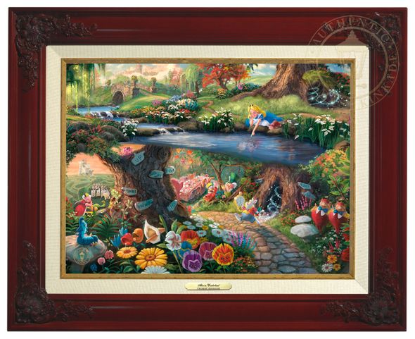 Thomas Kinkade 12" x 16" Framed Canvas Classics:"Disney Alice in Wonderland"