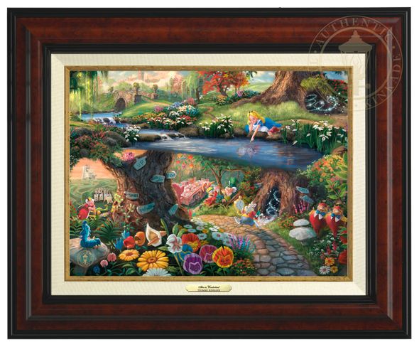 Thomas Kinkade 12" x 16" Framed Canvas Classics:"Disney Alice in Wonderland"