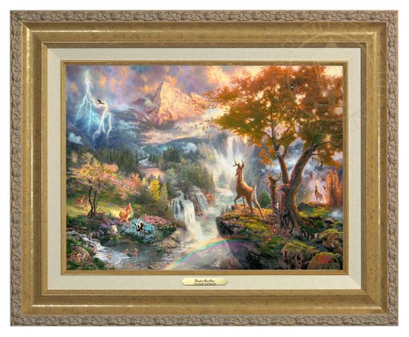 Thomas Kinkade 12" x 16" Framed Canvas Classics:"Disney Bambi's First Year"