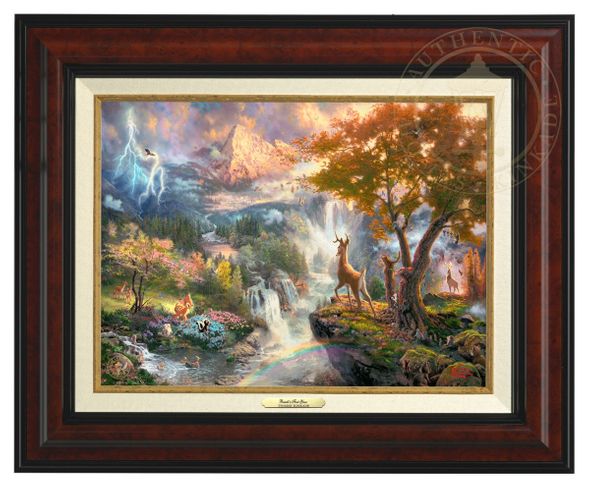 Thomas Kinkade 12" x 16" Framed Canvas Classics:"Disney Bambi's First Year"