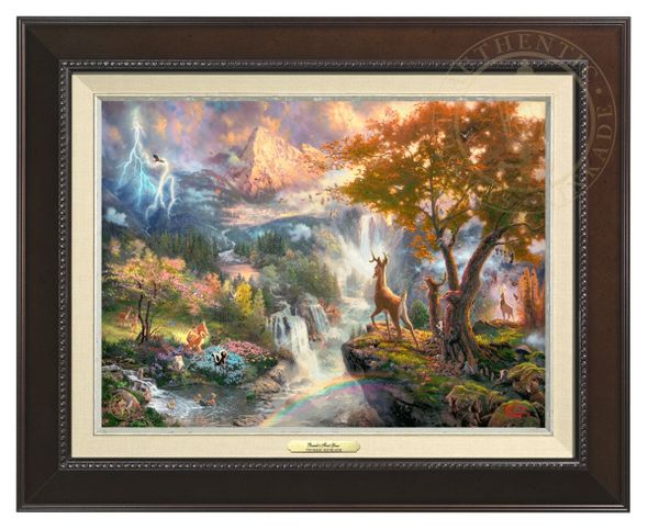 Thomas Kinkade 12" x 16" Framed Canvas Classics:"Disney Bambi's First Year"