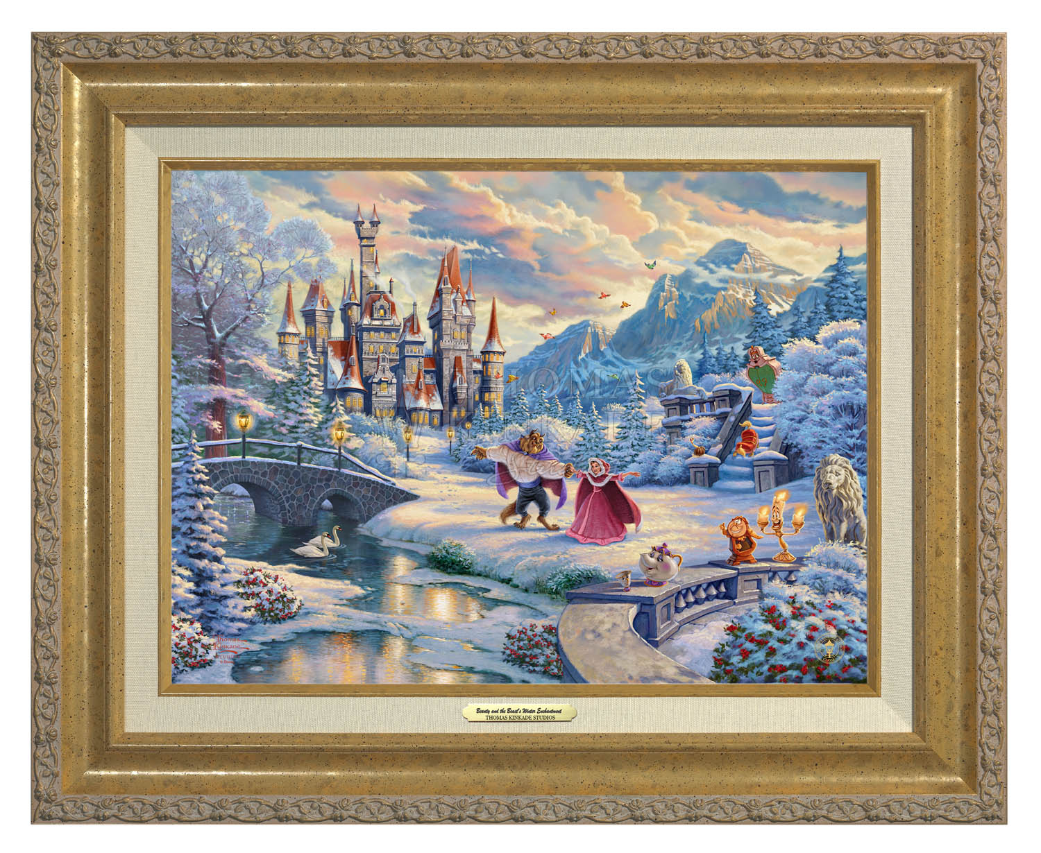 Thomas Kinkade 12" x 16" Framed Canvas Classics"Disney Beauty and the