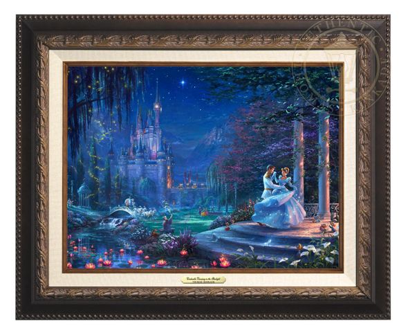 Thomas Kinkade 12" x 16" Framed Canvas Classics:"Disney Cinderella Dancing in the Starlight"