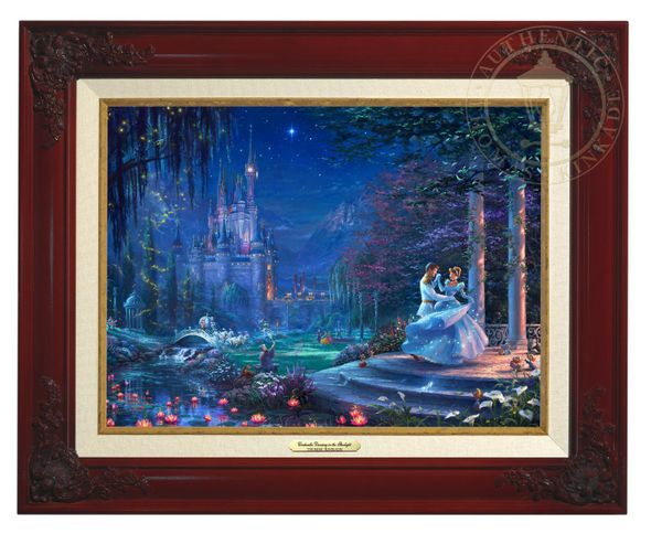 Thomas Kinkade 12" x 16" Framed Canvas Classics:"Disney Cinderella Dancing in the Starlight"