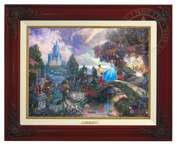 Thomas Kinkade 12" x 16" Framed Canvas Classics:"Disney Cinderella Wishes Upon A Dream"