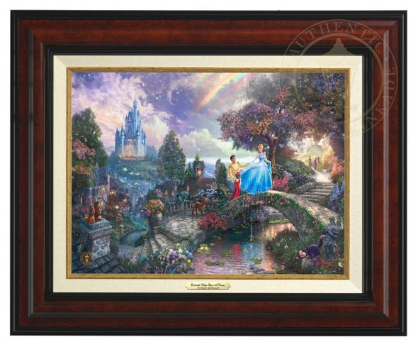 Thomas Kinkade 12" x 16" Framed Canvas Classics:"Disney Cinderella Wishes Upon A Dream"