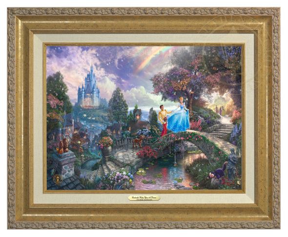 Thomas Kinkade 12" x 16" Framed Canvas Classics:"Disney Cinderella Wishes Upon A Dream"