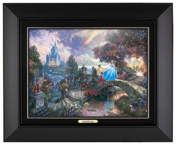 Thomas Kinkade 12" x 16" Framed Canvas Classics:"Disney Cinderella Wishes Upon A Dream"
