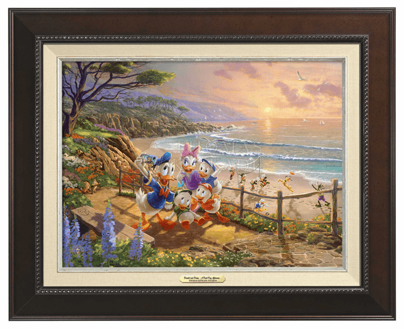 Thomas Kinkade 12" x 16" Framed Canvas Classics:"Disney Donald and Daisy A Duck Day Afternoon"