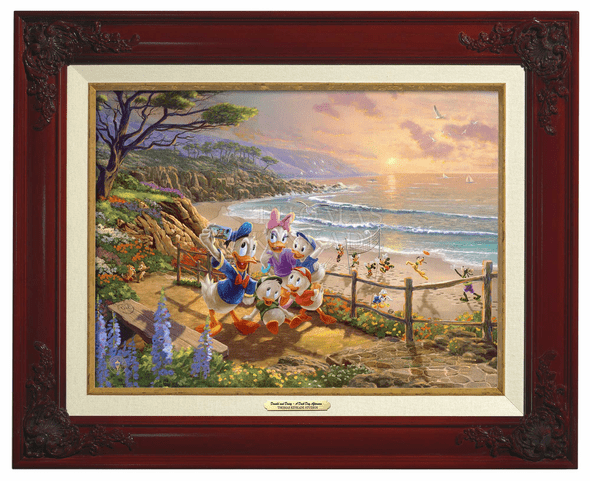 Thomas Kinkade 12" x 16" Framed Canvas Classics:"Disney Donald and Daisy A Duck Day Afternoon"