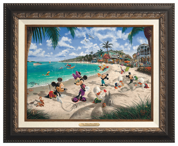 Thomas Kinkade 12" x 16" Framed Canvas Classics:"Disney Mickey and Minnie in Florida"