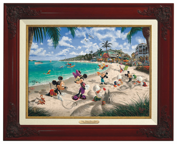 Thomas Kinkade 12" x 16" Framed Canvas Classics:"Disney Mickey and Minnie in Florida"