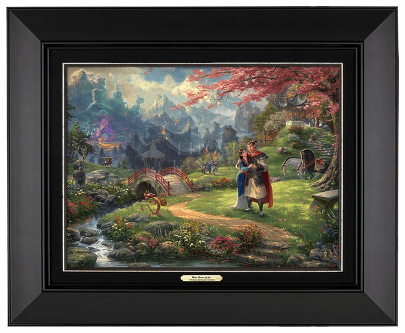 Thomas Kinkade 12" x 16" Framed Canvas Classics:"Disney Mulan Blossoms of Love"