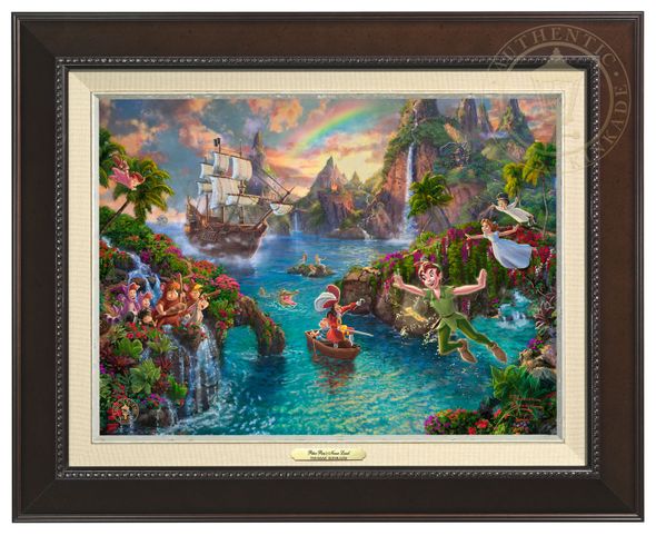 Thomas Kinkade 12" x 16" Framed Canvas Classics:"Disney Peter Pan's Never Land"