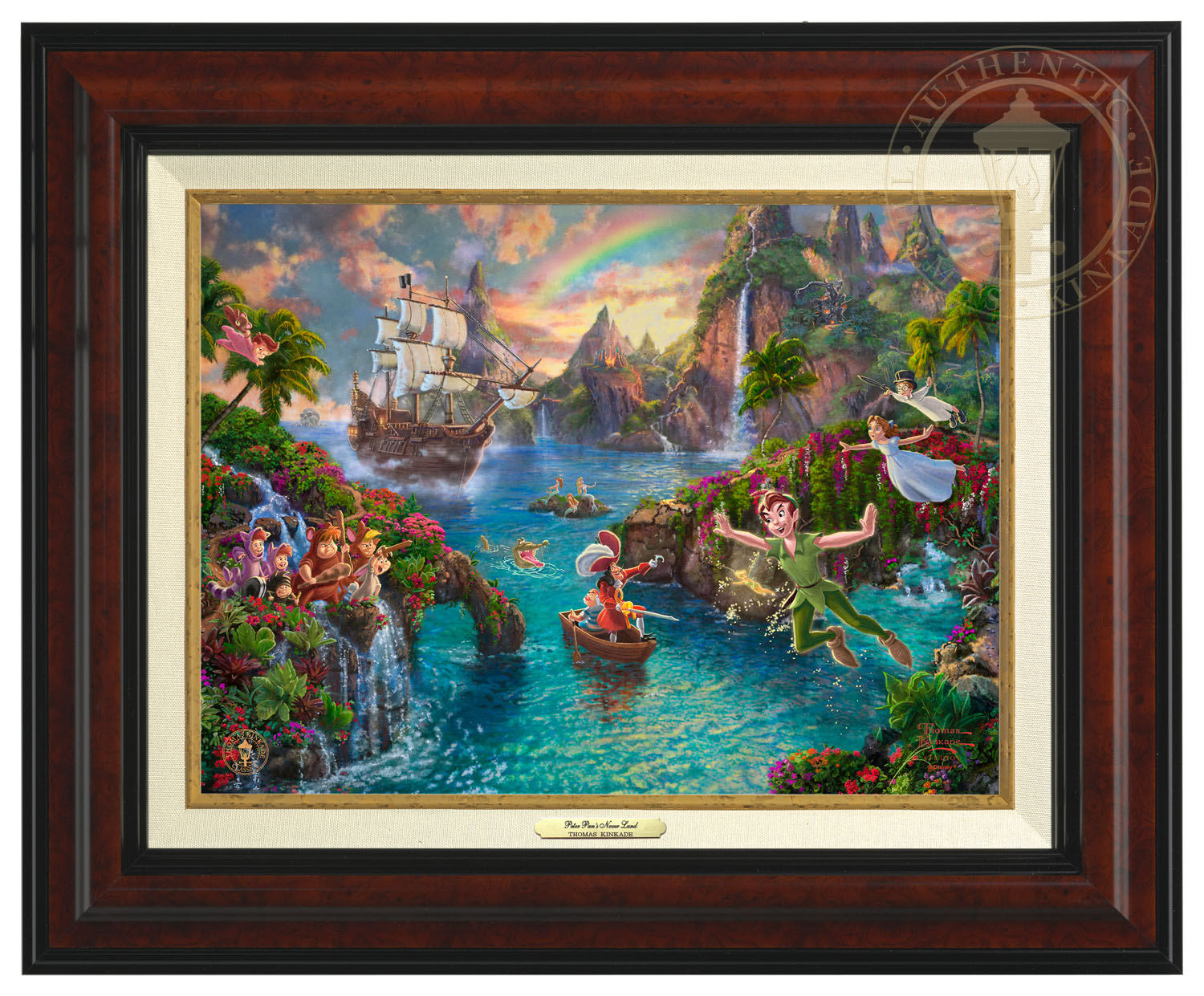 Thomas Kinkade 12" x 16" Framed Canvas Classics"Disney Peter Pan's