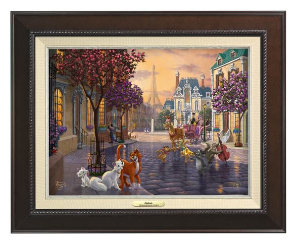 Thomas Kinkade 12" x 16" Framed Canvas Classics:"Disney The Aristocats"