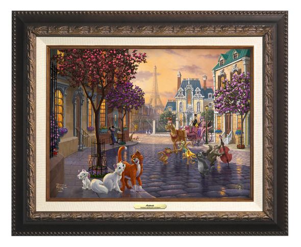 Thomas Kinkade 12" x 16" Framed Canvas Classics:"Disney The Aristocats"