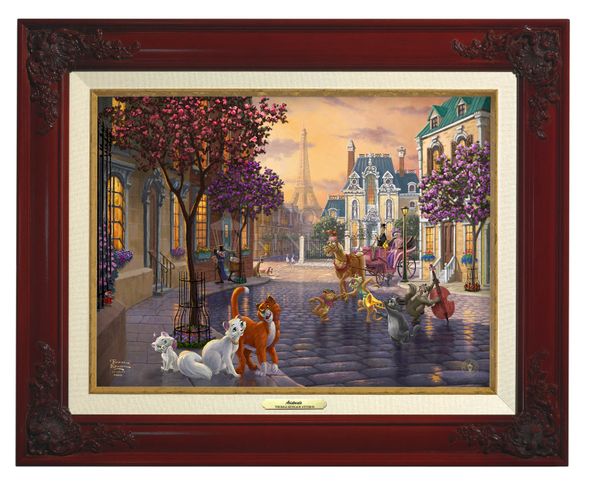 Thomas Kinkade 12" x 16" Framed Canvas Classics:"Disney The Aristocats"