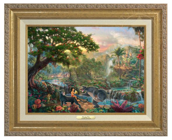 Thomas Kinkade 12" x 16" Framed Canvas Classics:"Disney The Jungle Book"