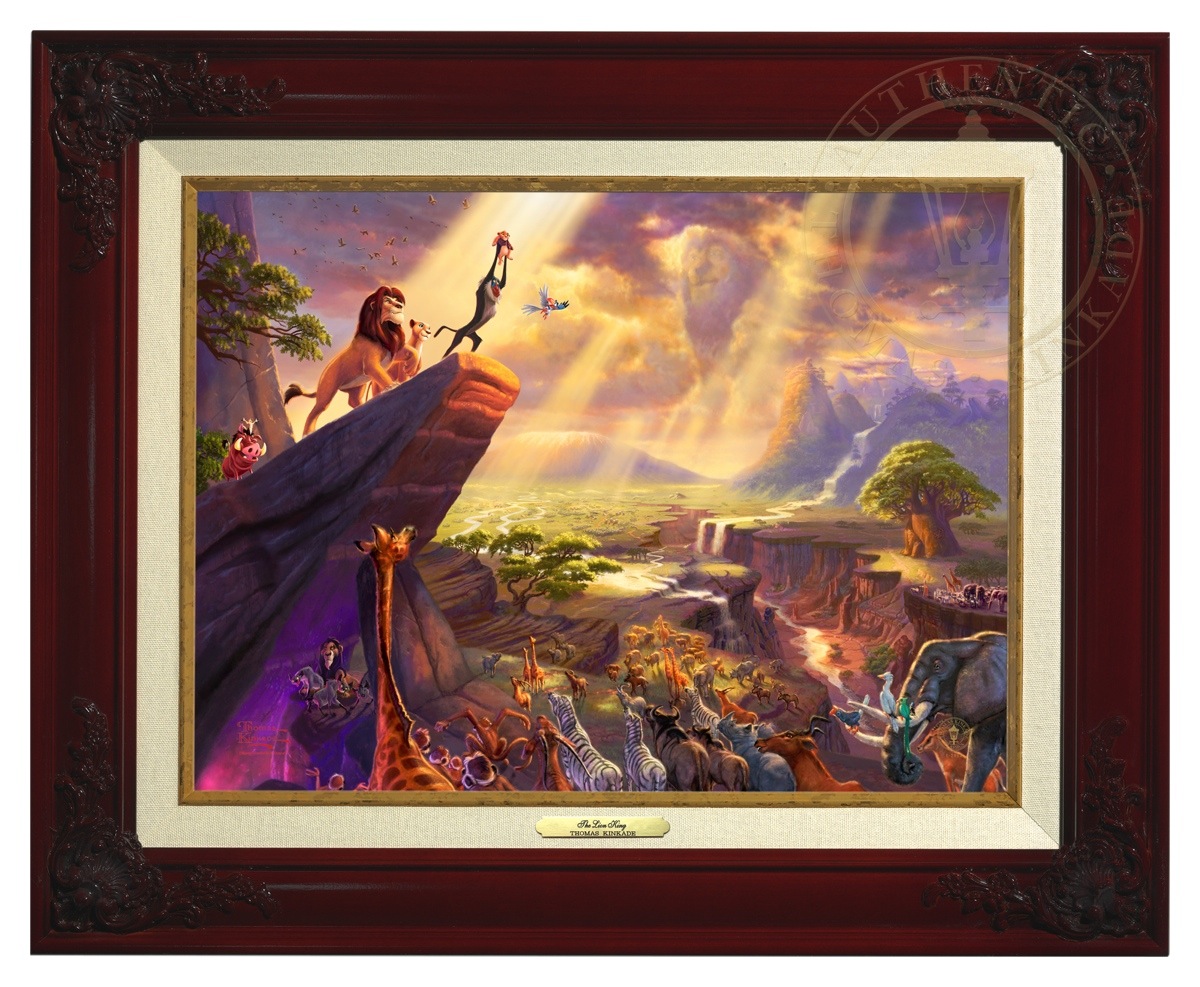 Thomas Kinkade 12" x 16" Framed Canvas Classics:"Disney The Lion King"