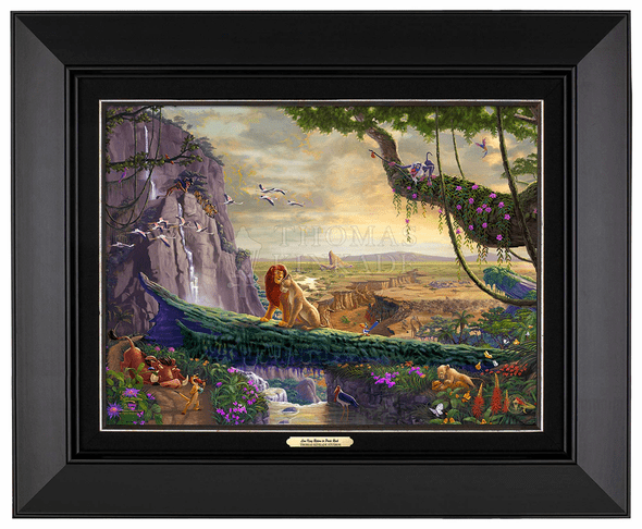 Thomas Kinkade 12" x 16" Framed Canvas Classics:"Disney The Lion King – Return to Pride Rock"